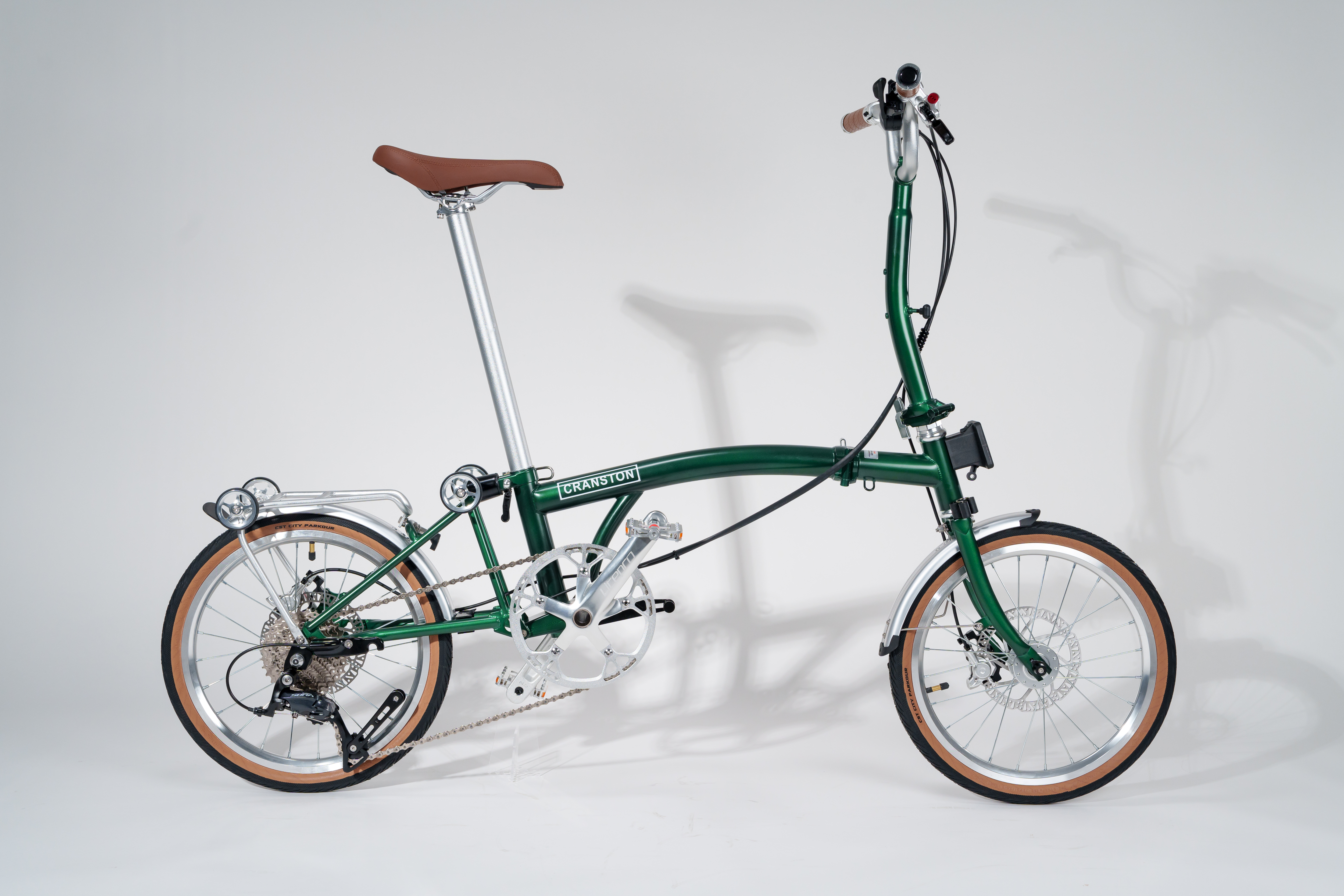 CRANSTON D9k TRI-Folding Bicycle 16inch 9speed Hydraulic Disc Brakes Foldable High Quality Molybdenum Steel Frame Folding Bike