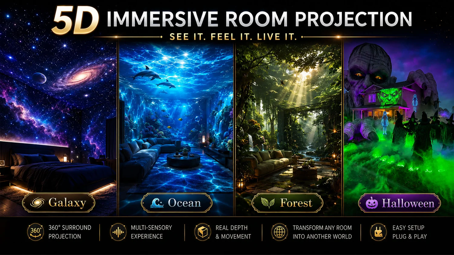 Galaxy Ocean Projector for Bedroom