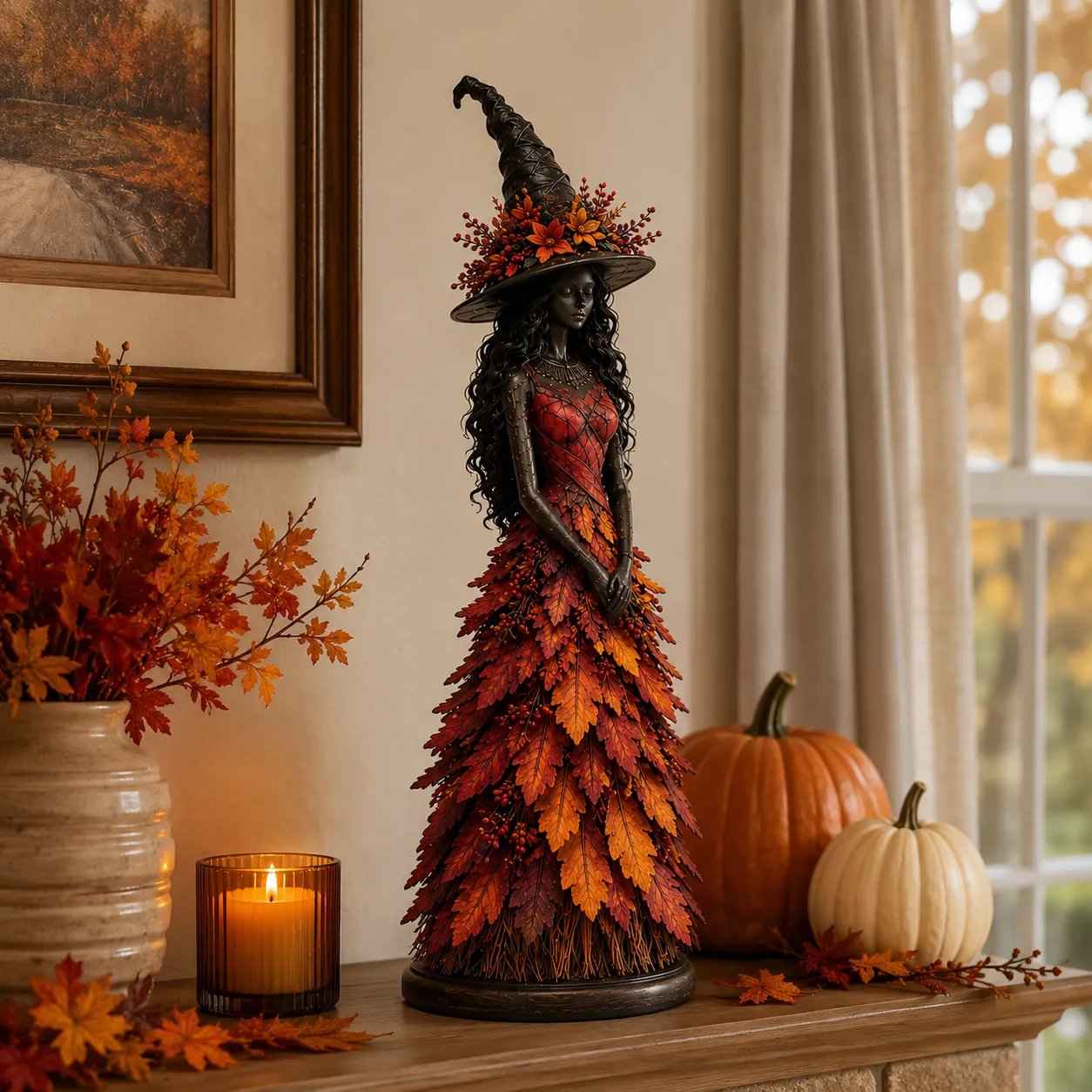 🔥LAST DAY 50% OFF - 🧙‍♀️Enchanted Autumn Witch Figurine 
