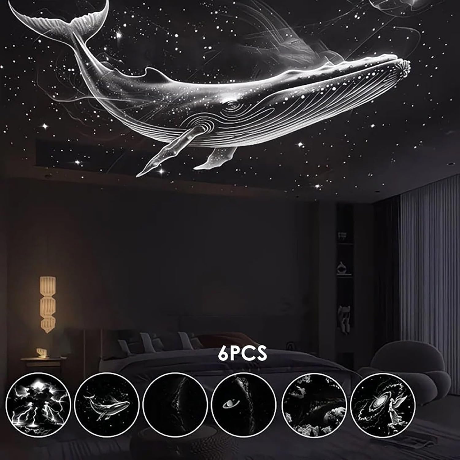 2-in-1 Galaxy Projector with Starry Sky Design and Night Light