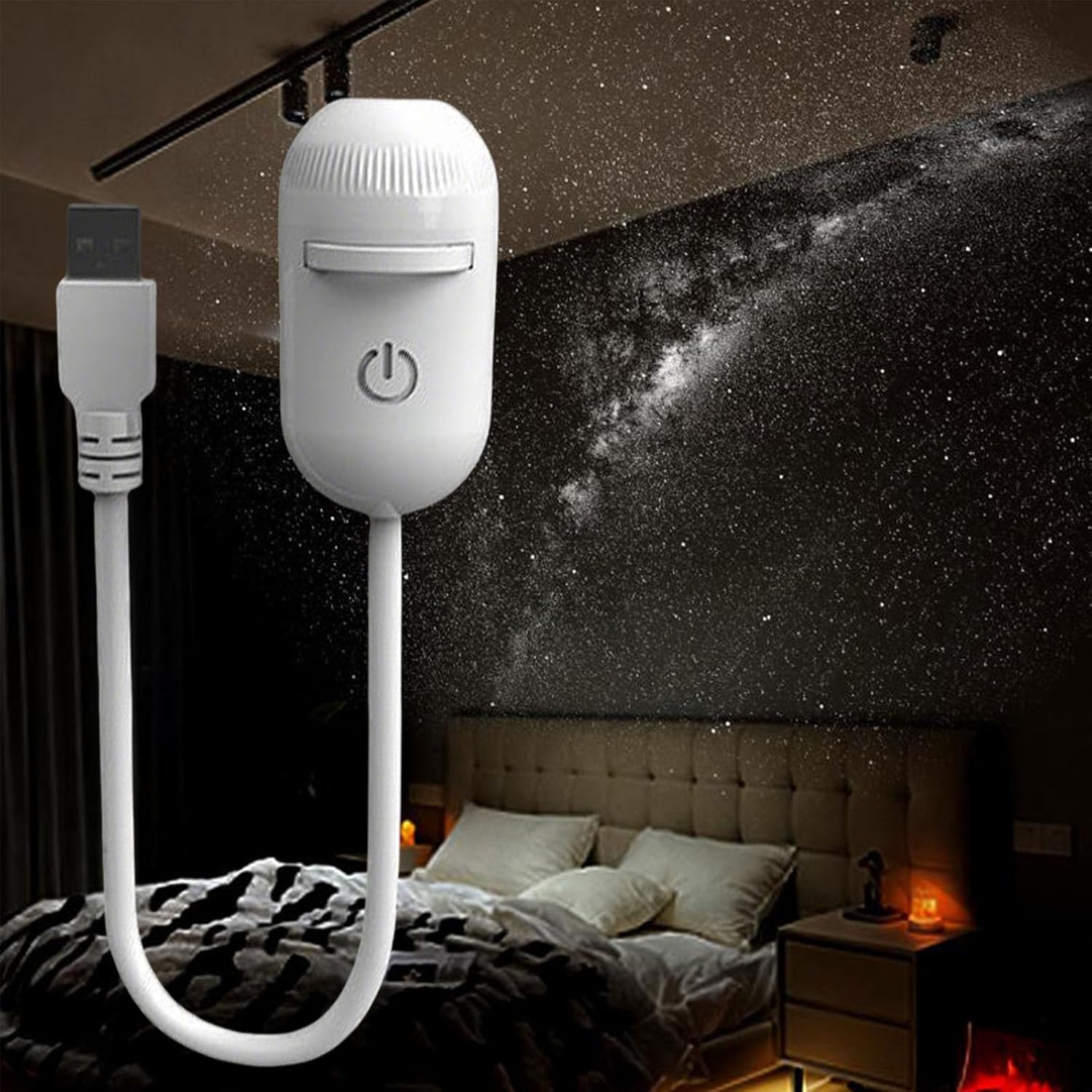 2-in-1 Galaxy Projector with Starry Sky Design and Night Light