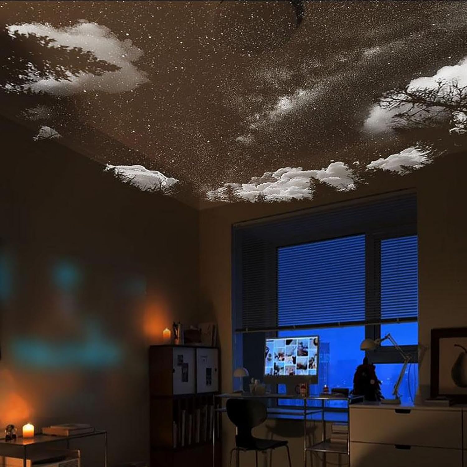 2-in-1 Galaxy Projector with Starry Sky Design and Night Light