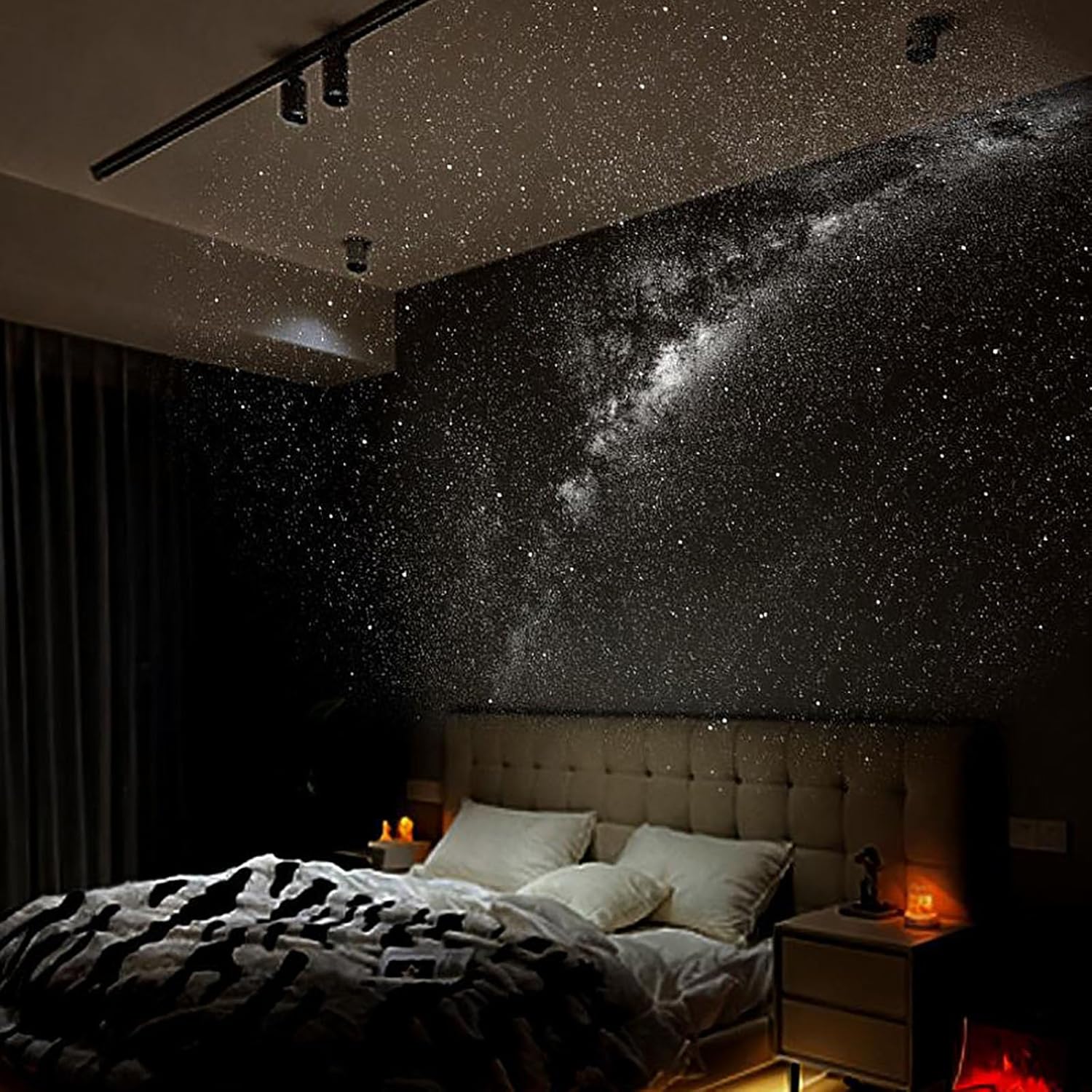 2-in-1 Galaxy Projector with Starry Sky Design and Night Light