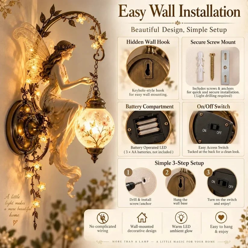 Installation guide for the fairy wall light