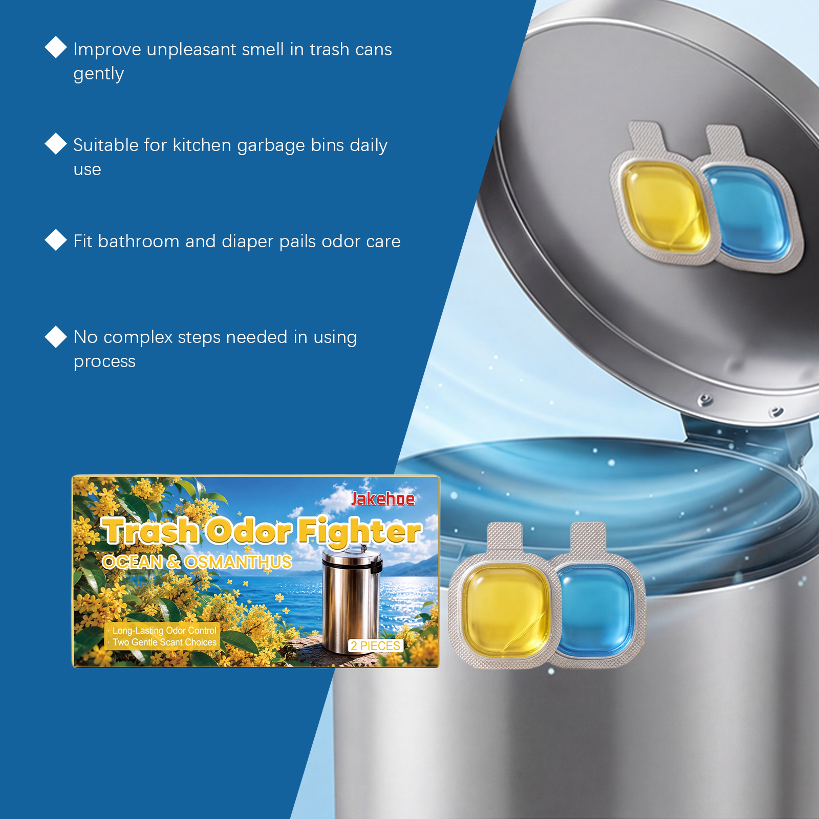 JAKEHOE Garbage Odor Eliminator – Freshness Spray for Trash Cans & Bins