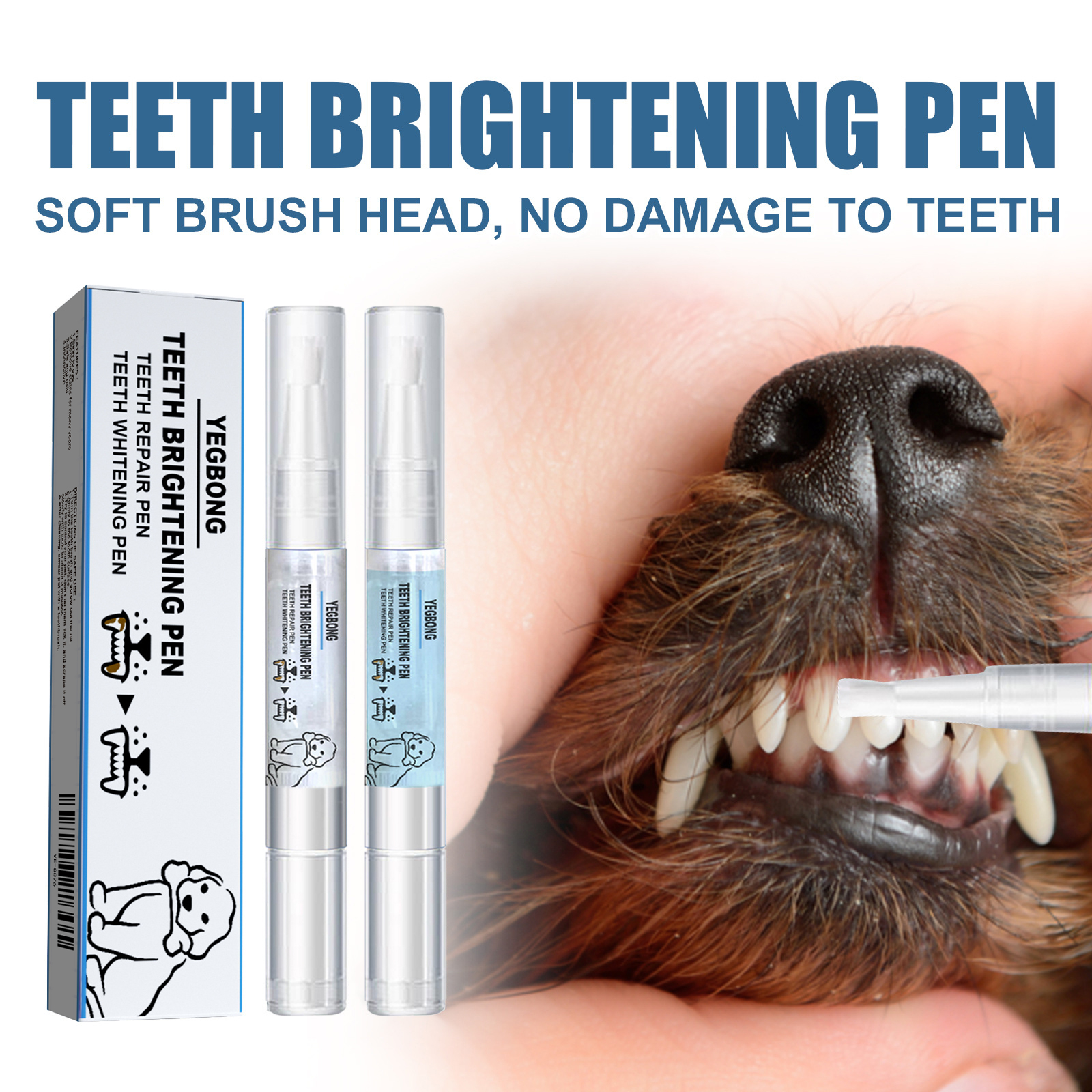 Pet Teeth Whitening Pen for Dogs & Cats – Portable Dental Cleaning Applicator