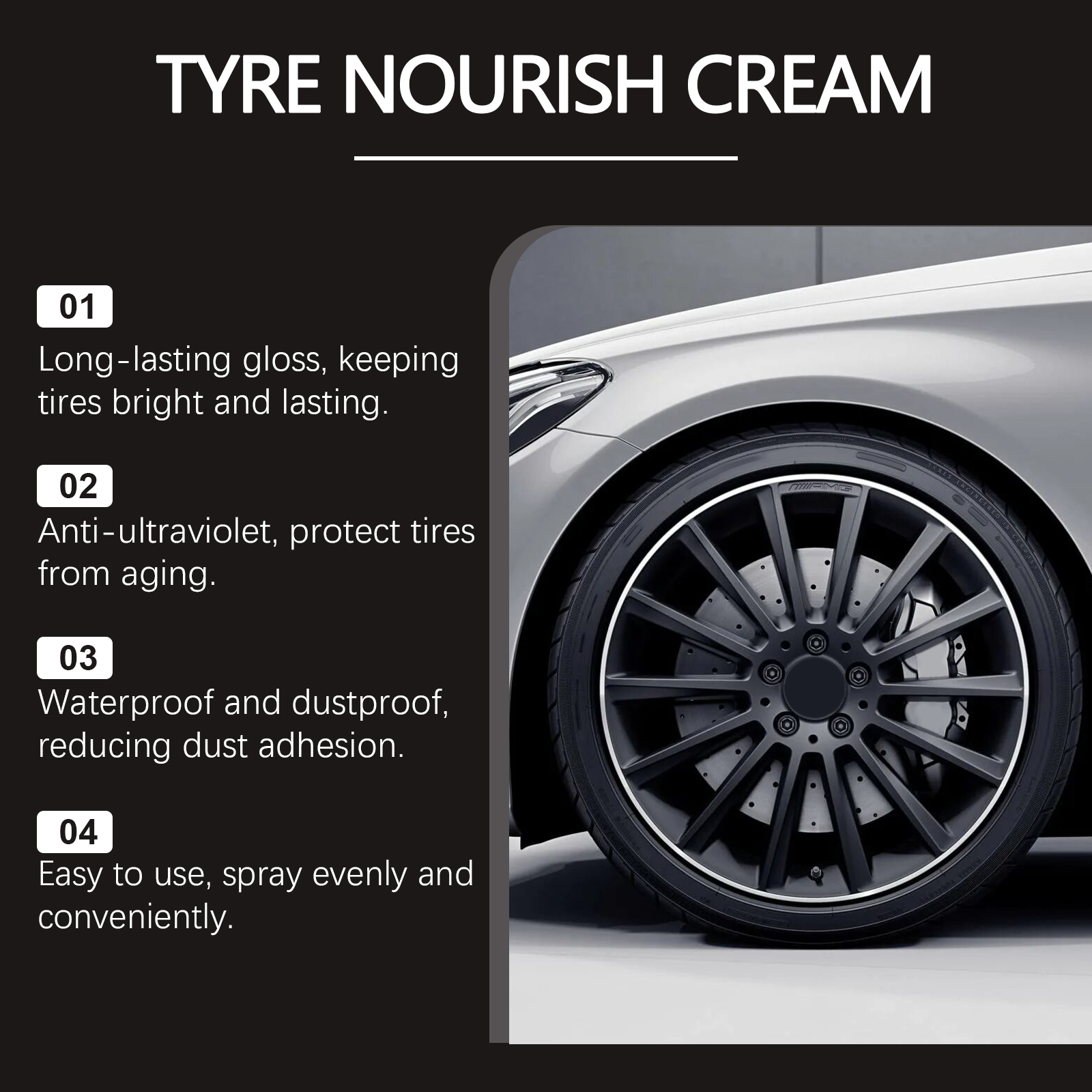RAYHONG Tyre Nourishing Cream – Tire Shine & Protection Restorer for Cars