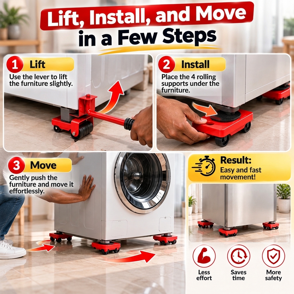 🛋️ Kit de Déplacement de Meubles Lourds 5-en-1