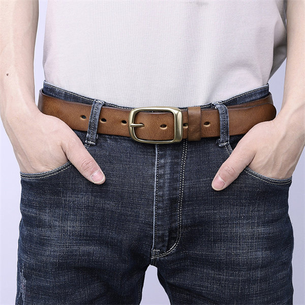 Men's genuine leather handmade retro belt