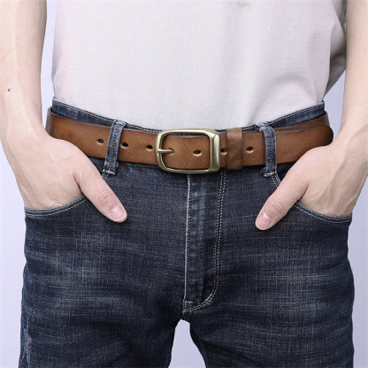 Men's genuine leather handmade retro belt