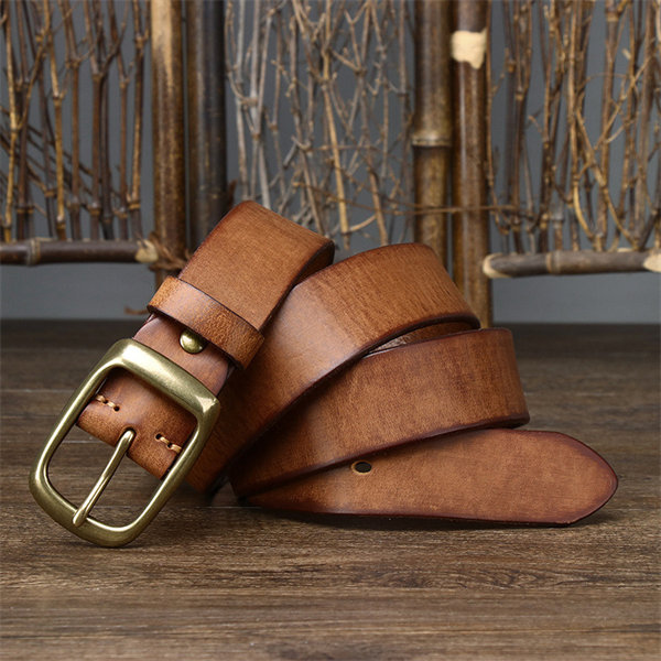 Men's genuine leather handmade retro belt