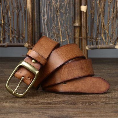 Men's genuine leather handmade retro belt