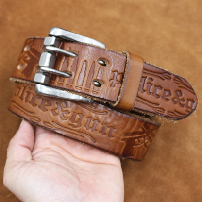 Handcrafted Full Grain Leather Belt | 1.5" Wide Thickened, Men's Belt