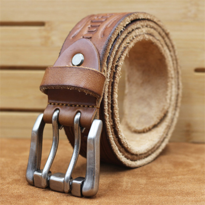 Handcrafted Full Grain Leather Belt | 1.5" Wide Thickened, Men's Belt