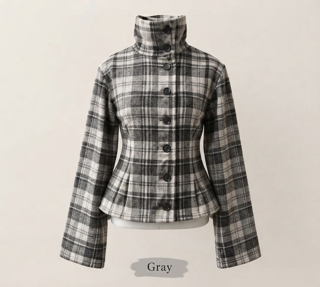 🍂Autumn Sale — 🔥20% Off Today🔥  The Aurelia PlaidPeplum Jacket