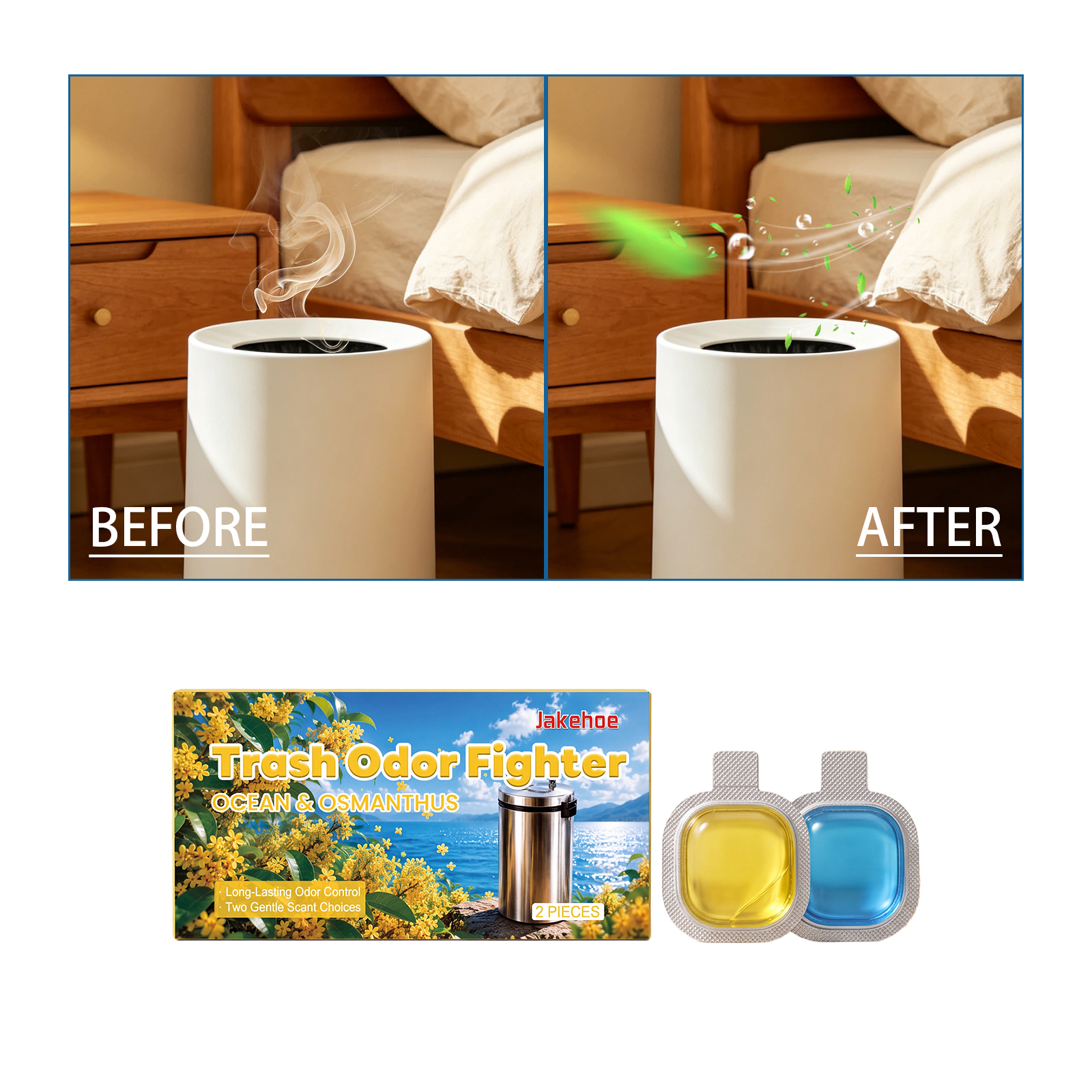 JAKEHOE Garbage Odor Eliminator – Freshness Spray for Trash Cans & Bins