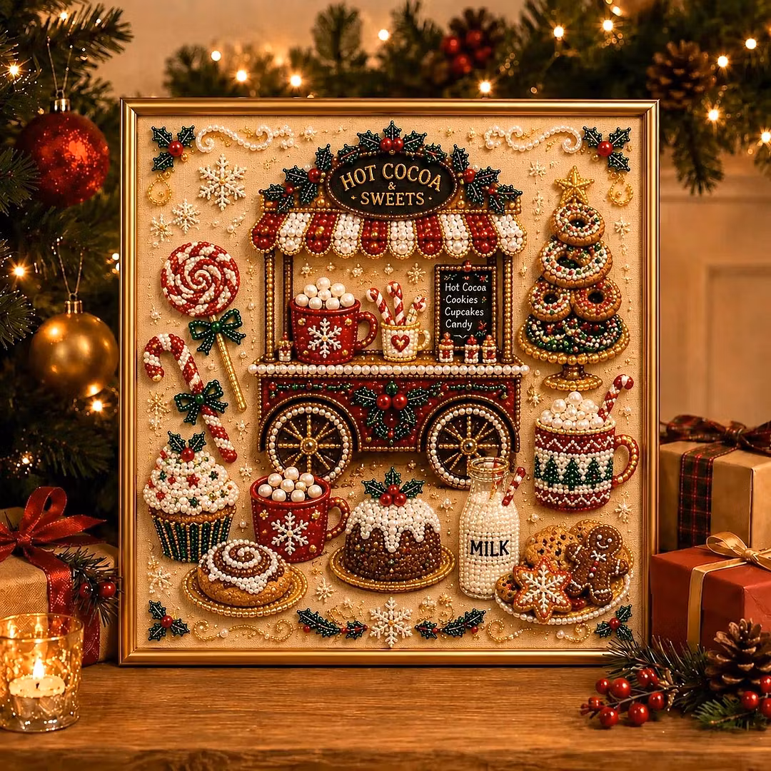 Framed Nutcracker - Pearls Painting Kit DIY Christmas Diamond Painting Pearl Dot Crafts 20x20CM