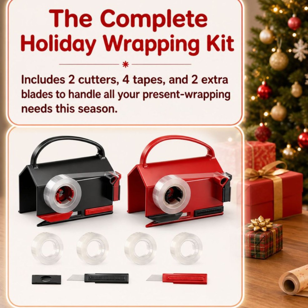 🎄Wrapping Paper Cutter Tool – Easy Slide Gift Wrap Cutter with Handle for Christmas, Birthday & DIY Crafts