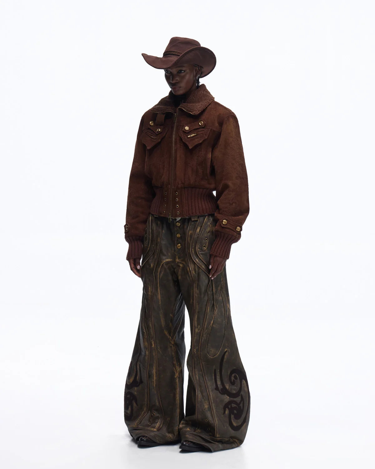 Personsoul Silk-finished Nubuck Cowhide Vintage Jacket