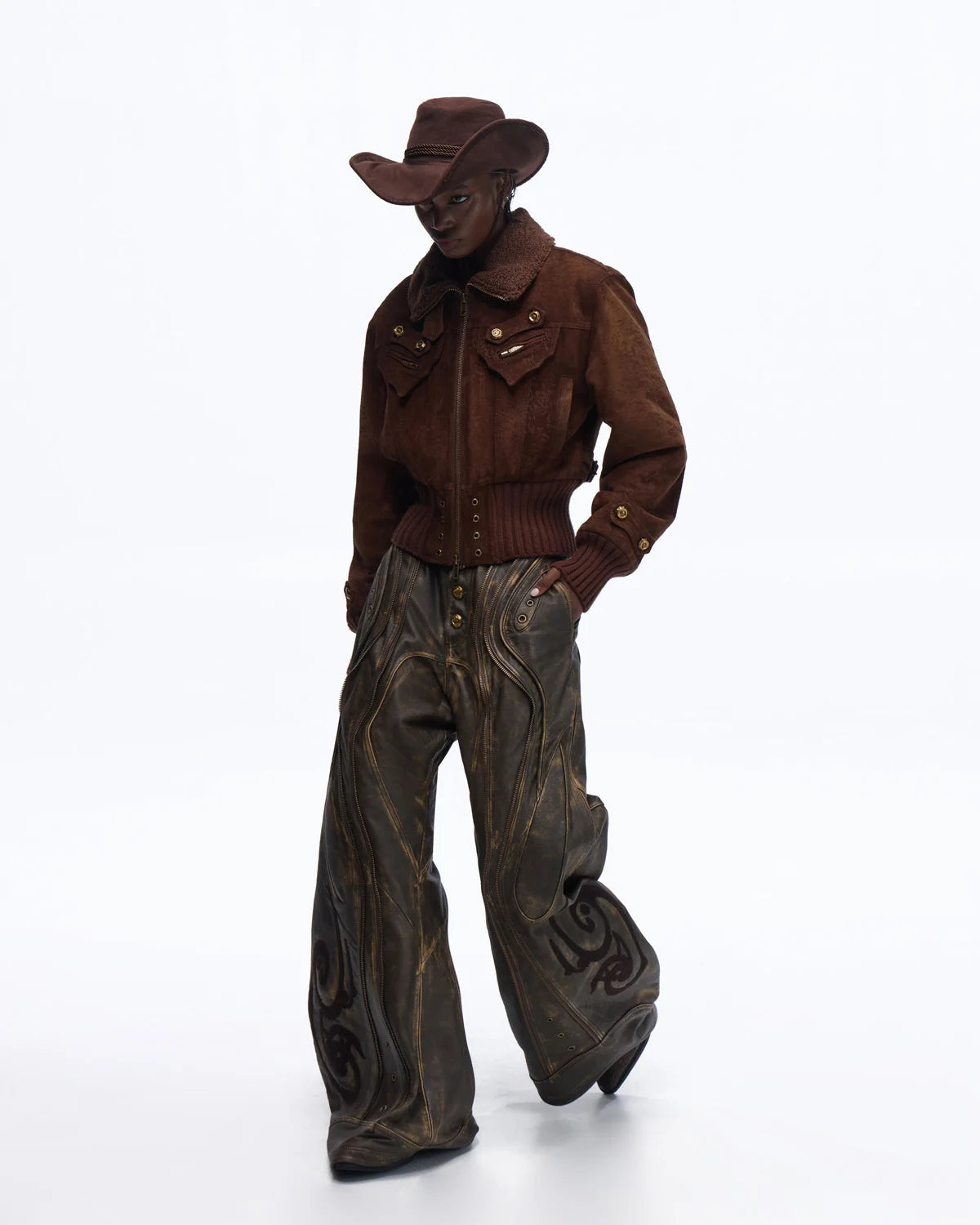 Personsoul Silk-finished Nubuck Cowhide Vintage Jacket