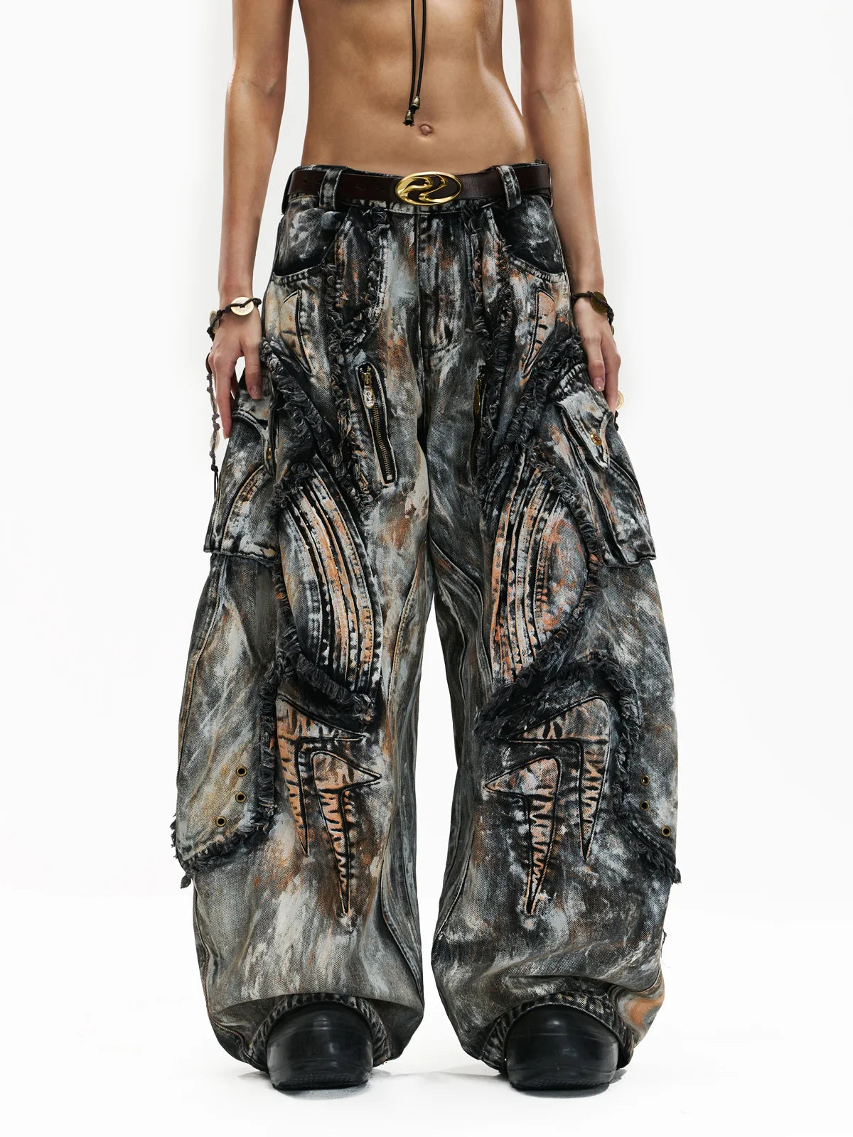 Graffiti Mud Wash Baggy Jeans 