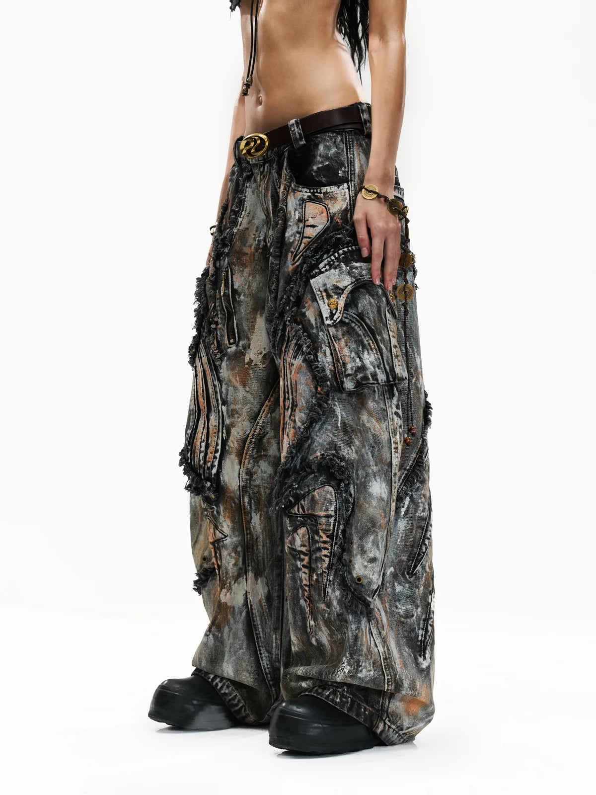 Graffiti Mud Wash Baggy Jeans 