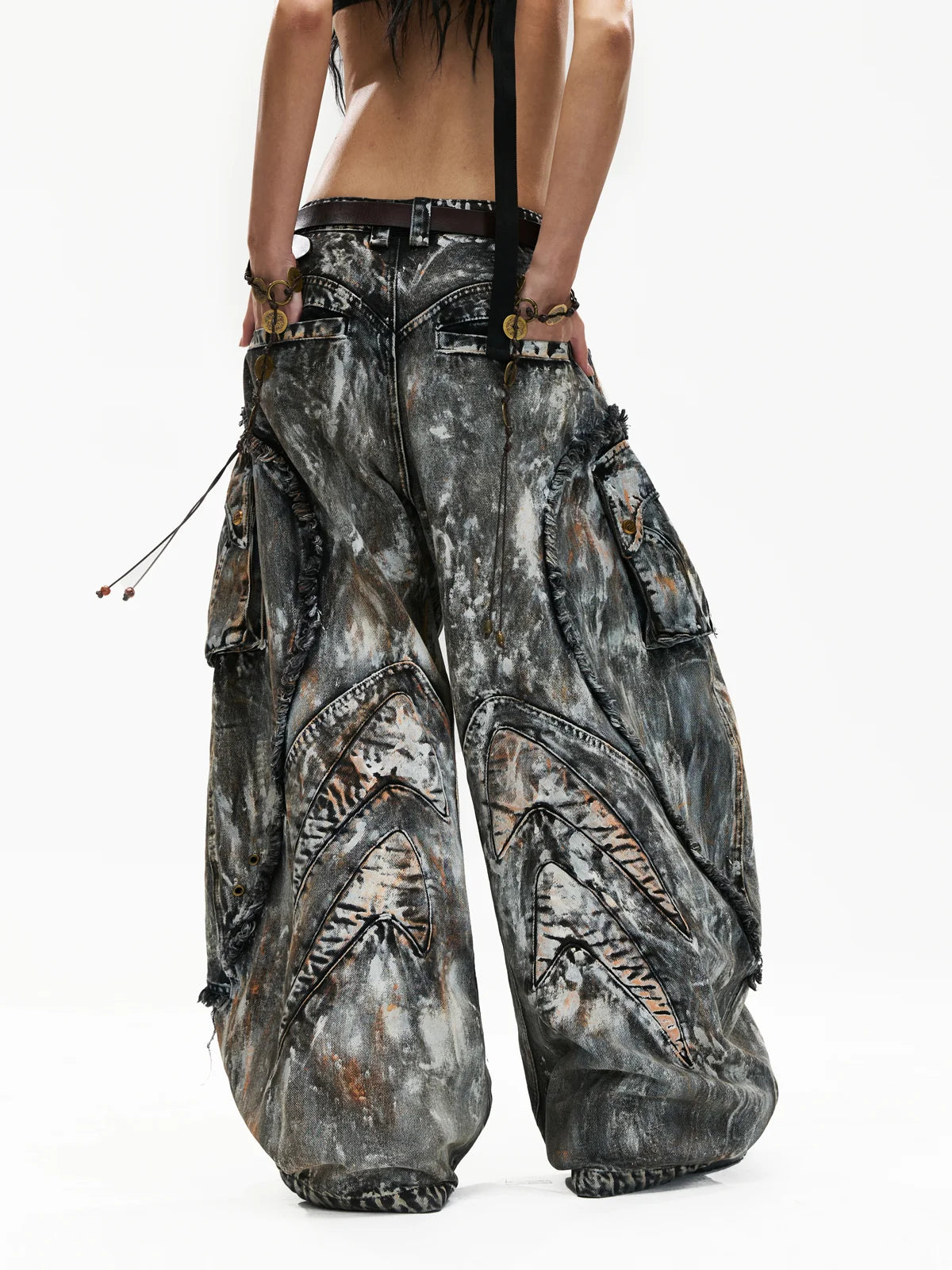 Graffiti Mud Wash Baggy Jeans 