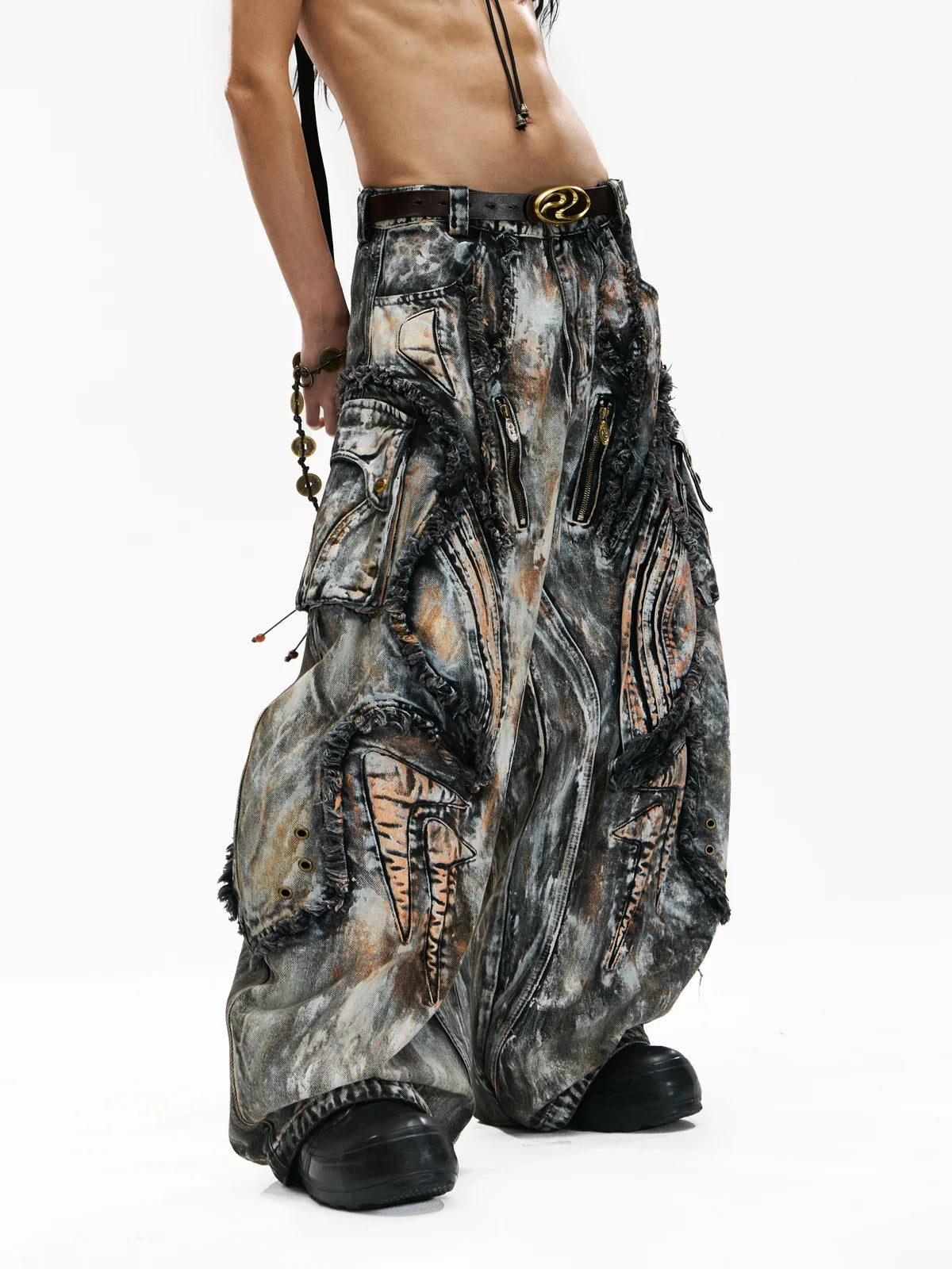Graffiti Mud Wash Baggy Jeans 