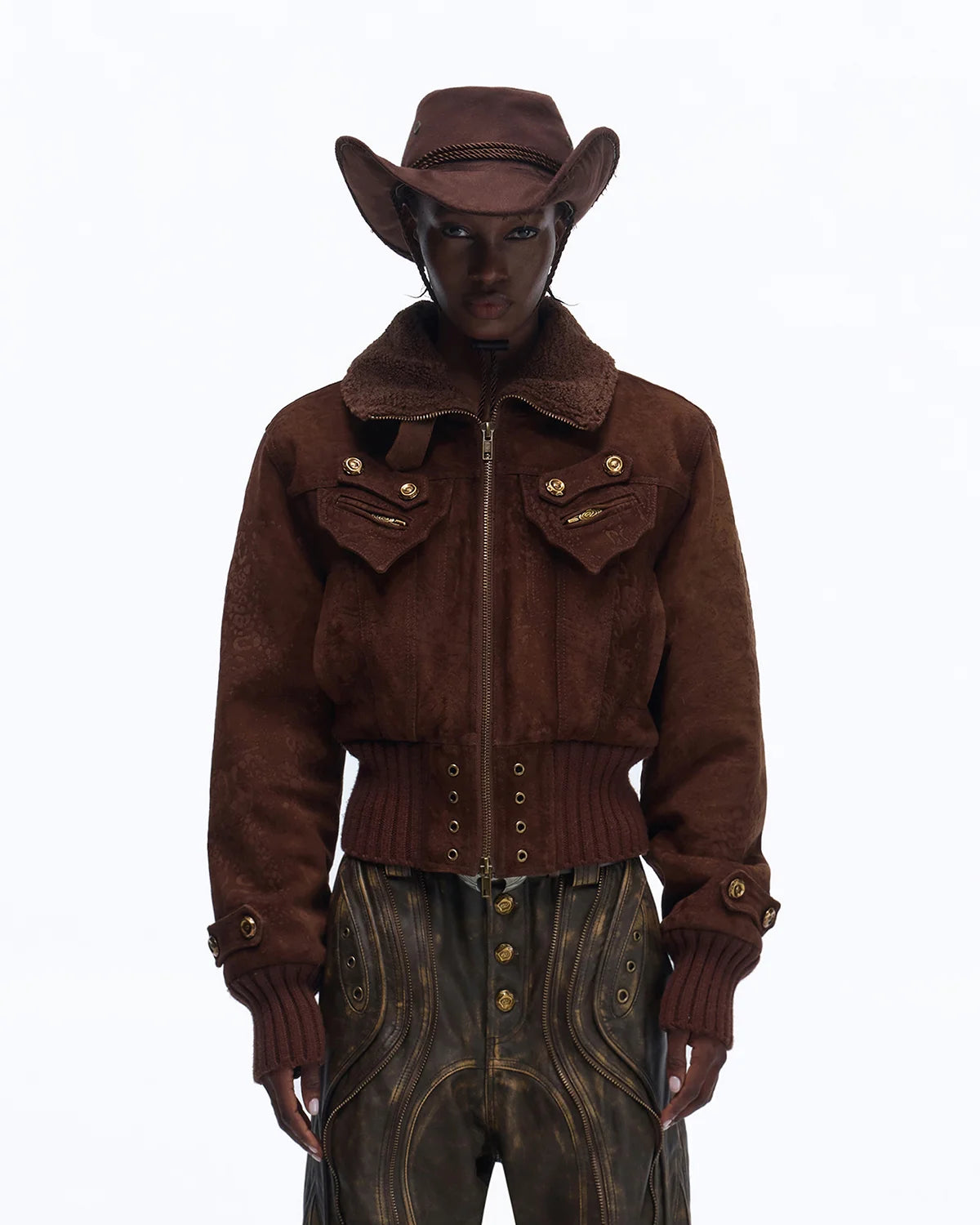 Personsoul Silk-finished Nubuck Cowhide Vintage Jacket