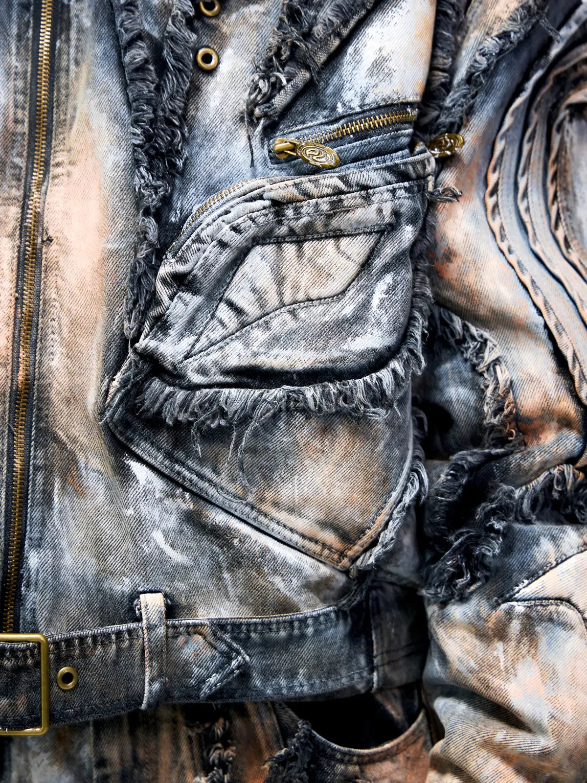 Graffiti Mud Wash Denim Jacket 