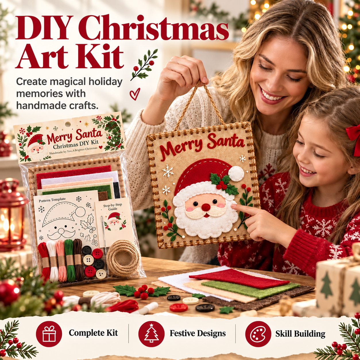 🎄✨ Christmas DIY Fabric Weaving Friendship Kit - 🧵 Create Something Special Together! 💕