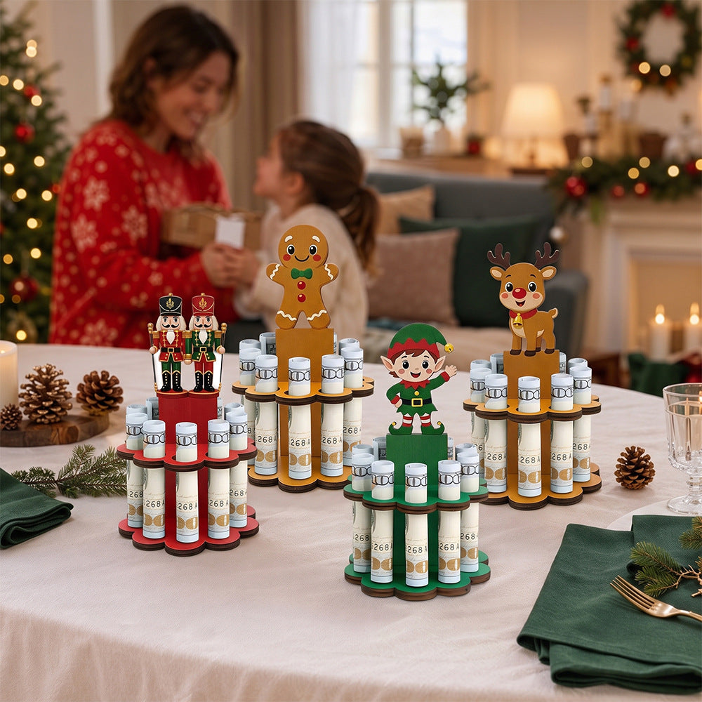 ⏰LAST DAY 50% OFF - 💵 Unique Christmas Wooden Cash Gift Stand – Make Giving Cash Extra Fun & Special! 🎄