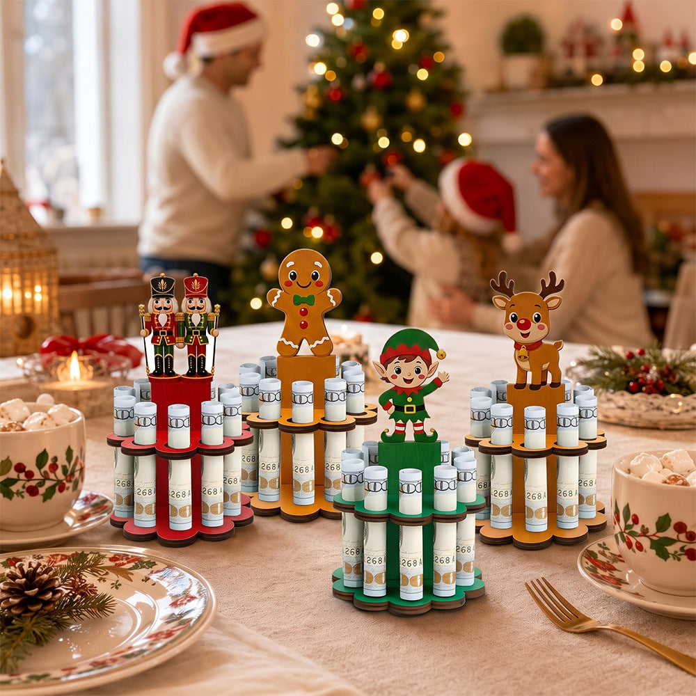 ⏰LAST DAY 50% OFF - 💵 Unique Christmas Wooden Cash Gift Stand – Make Giving Cash Extra Fun & Special! 🎄