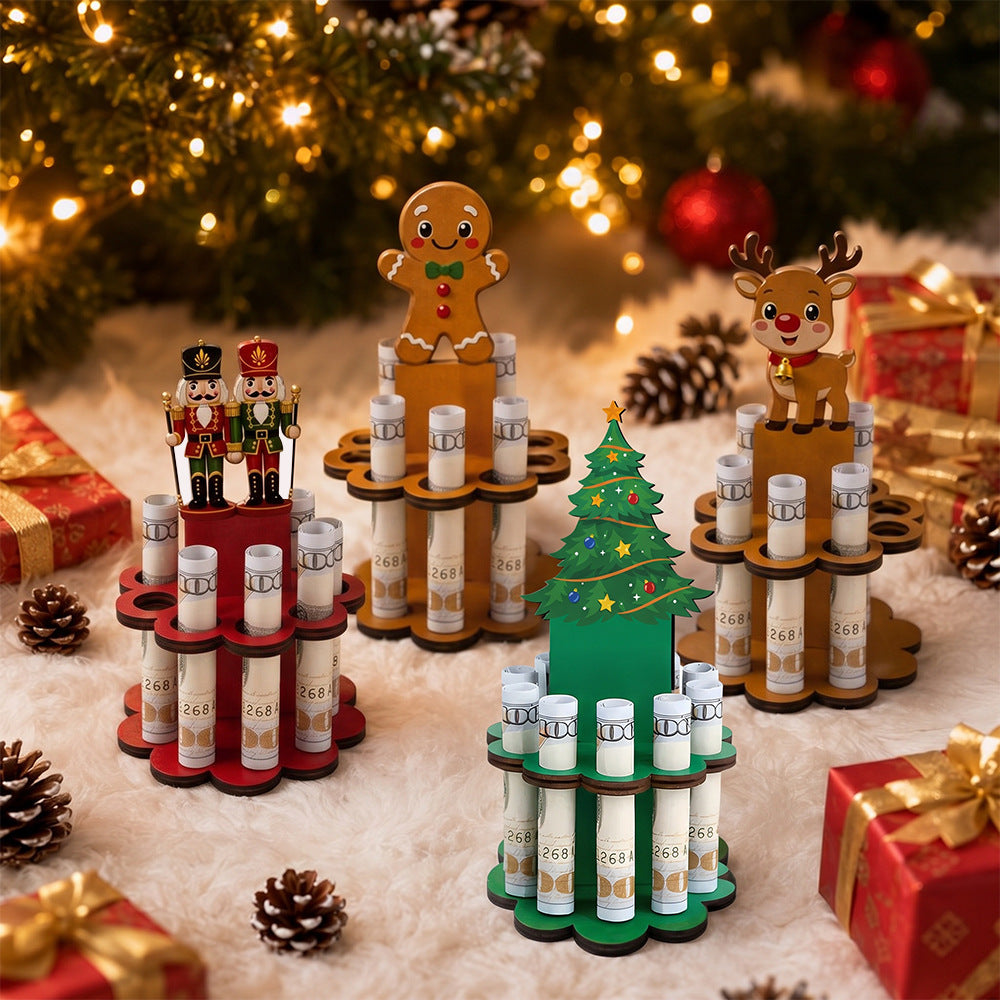 ⏰LAST DAY 50% OFF - 💵 Unique Christmas Wooden Cash Gift Stand – Make Giving Cash Extra Fun & Special! 🎄