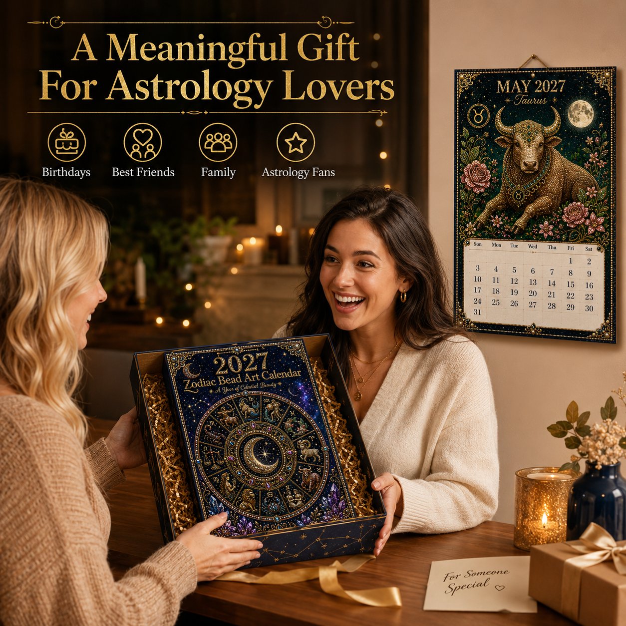 🔥Limited time 70% OFF -♈✨ Beginner-Friendly 2027 Twelve Zodiac Bead Art Calendar Kit – A Sparkling Astrology Craft Journey