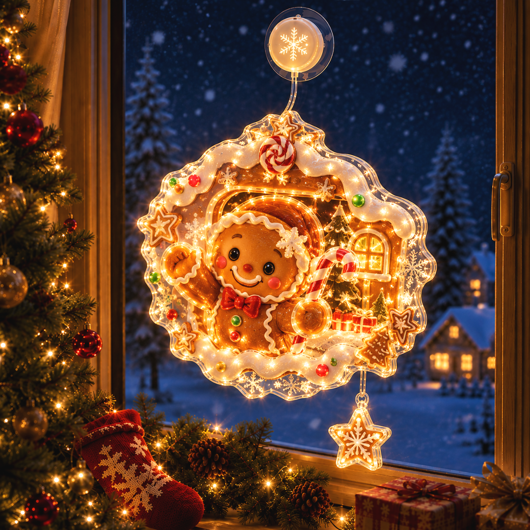 🔥Limited time 70% OFF -✨🎄Christmas Suction Cup Window Light – Light-Up Festive Window Scene