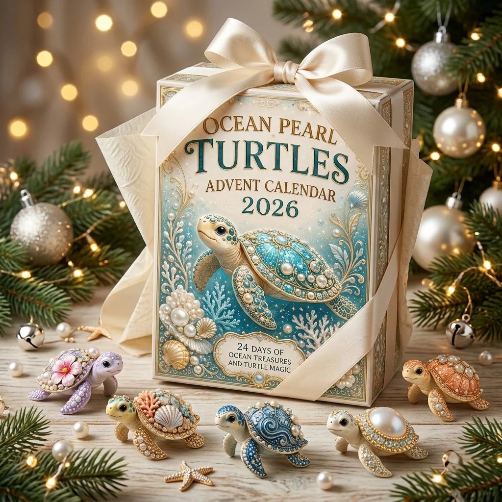 🏆Limited Time Sale 50% OFF🎁🐢 Ocean Pearl Turtles Advent Calendar 2026