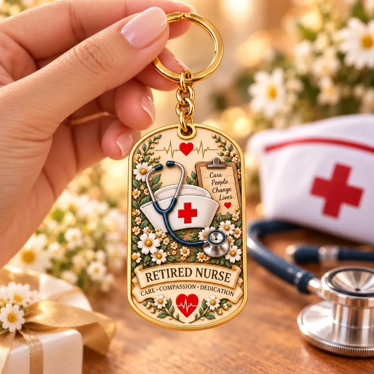 Retirement career keychain presented as a meaningful gift