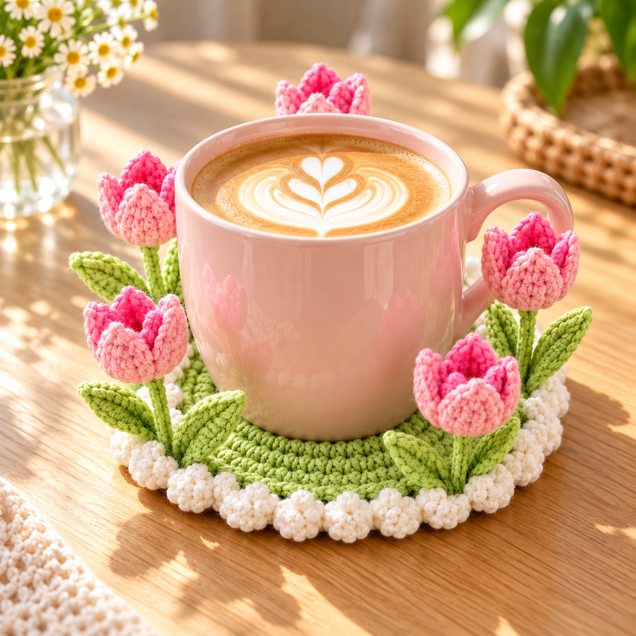 Handmade Crochet Floral Coaster | Everlasting Table Art 🌸