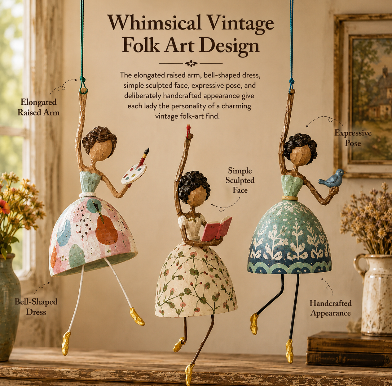 💃🌸 Let Your Space Dance — Whimsical Dancing Lady Hanging Ornament (FREE SHIPPING ON ITEM #2)