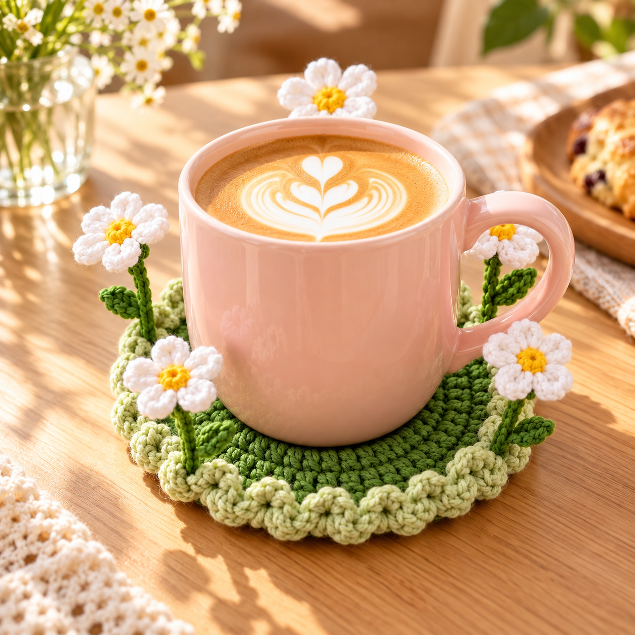 Handmade Crochet Floral Coaster | Everlasting Table Art 🌸