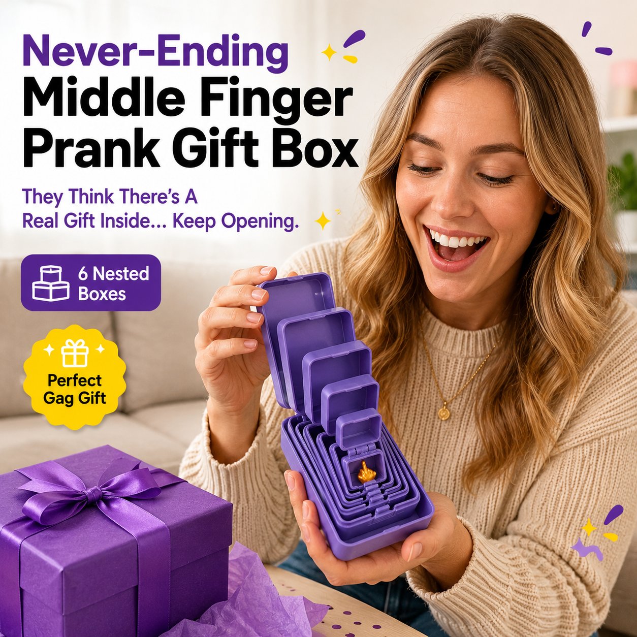 🎁Never-Ending Middle Finger Prank Gift Box