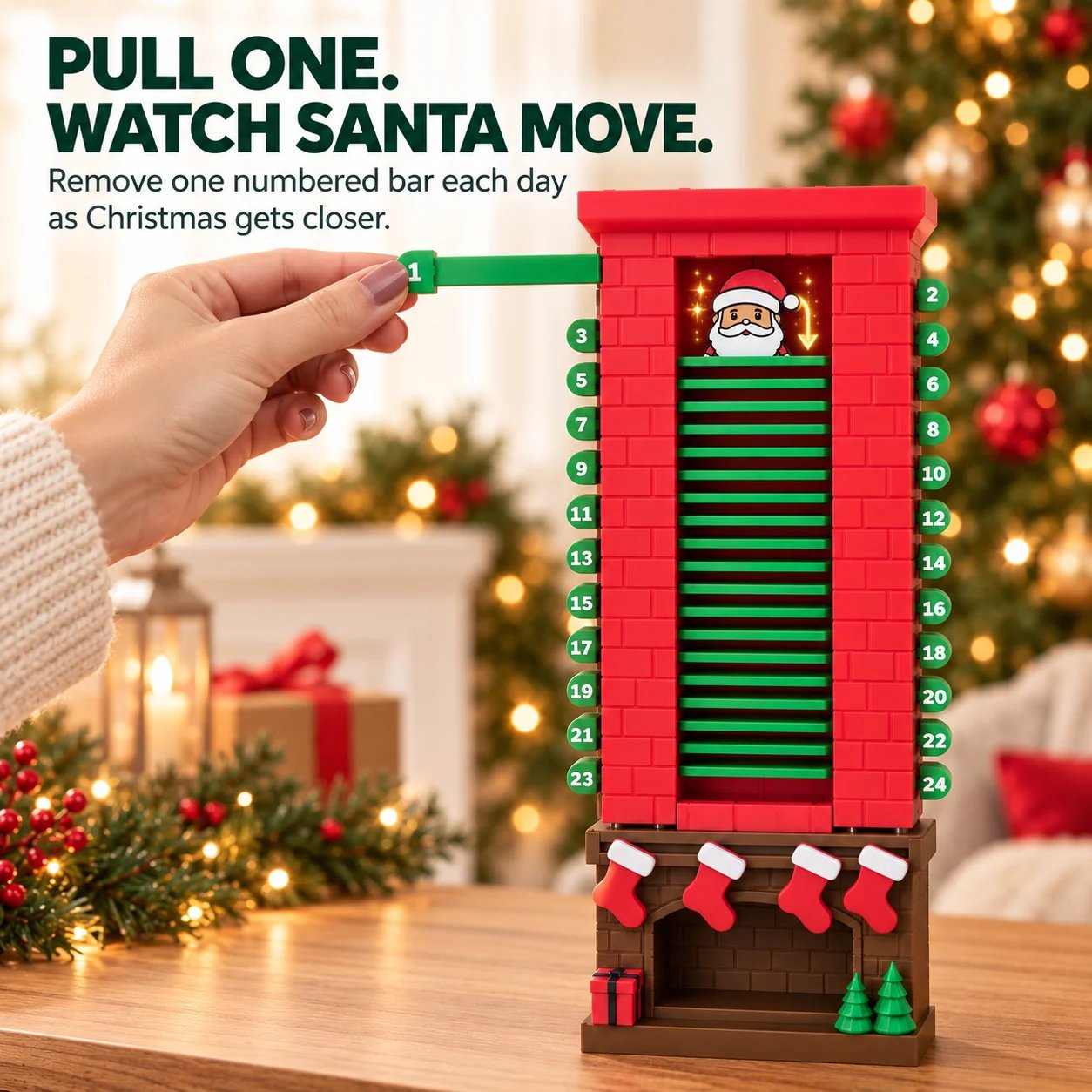 🎁LAST DAY 50% OFF –🎅 24-Day Santa Chimney Christmas Countdown Calendar📅