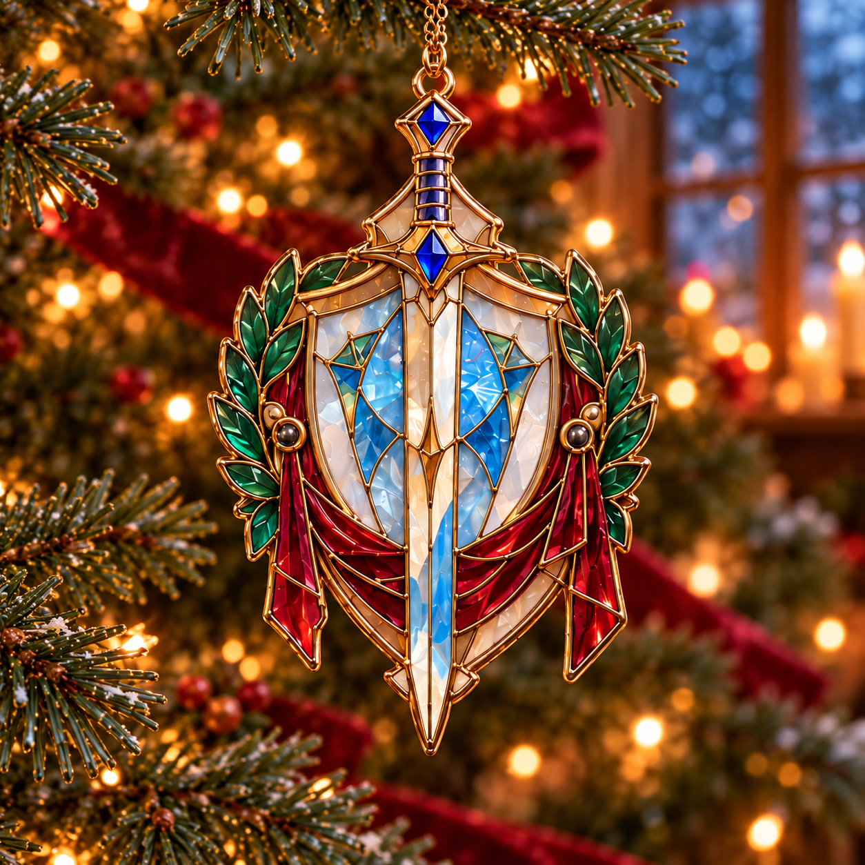 🎁LIMITED‑TIME 50% OFF! Enchanted Realms – 6-Piece Vintage Stained Glass-Style Fantasy Christmas Ornament Set