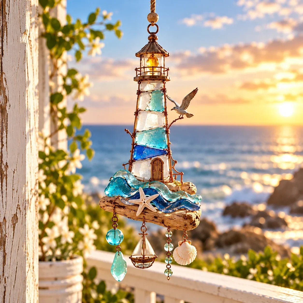 🎁LIMITED‑TIME 50% OFF! ✨🌊✨ Sea Glass Coastal Charms – Handcrafted Ocean Suncatcher Hanging Ornament Collection