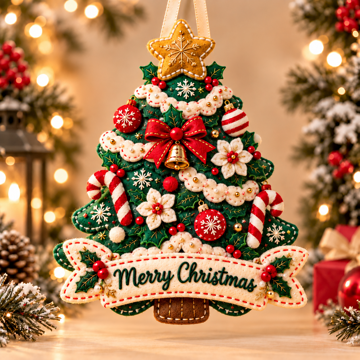 Felt Christmas tree ornament