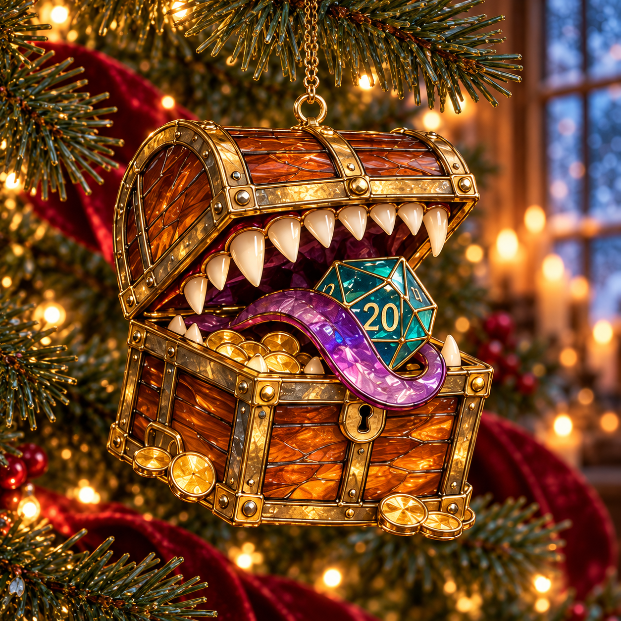 Mischievous Treasure fantasy ornament