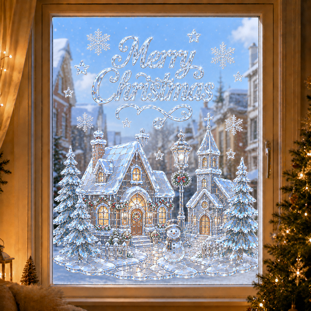 🔥Last 45pcs🎉-🎅3D Christmas Static Cling Window Stickers❄️