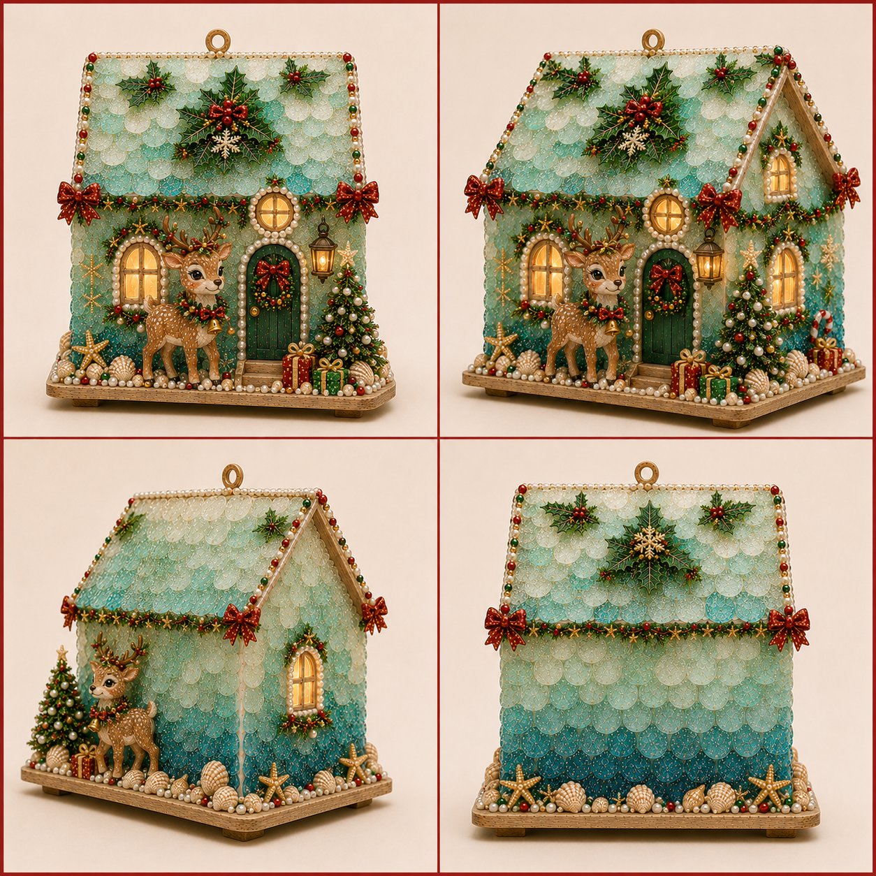 🔥Limited time 70% OFF -🎄🏡 Beginner-Friendly DIY Glowing Coastal Glass-Style Christmas Cottage Kit – A Magical Handmade Christmas Décor