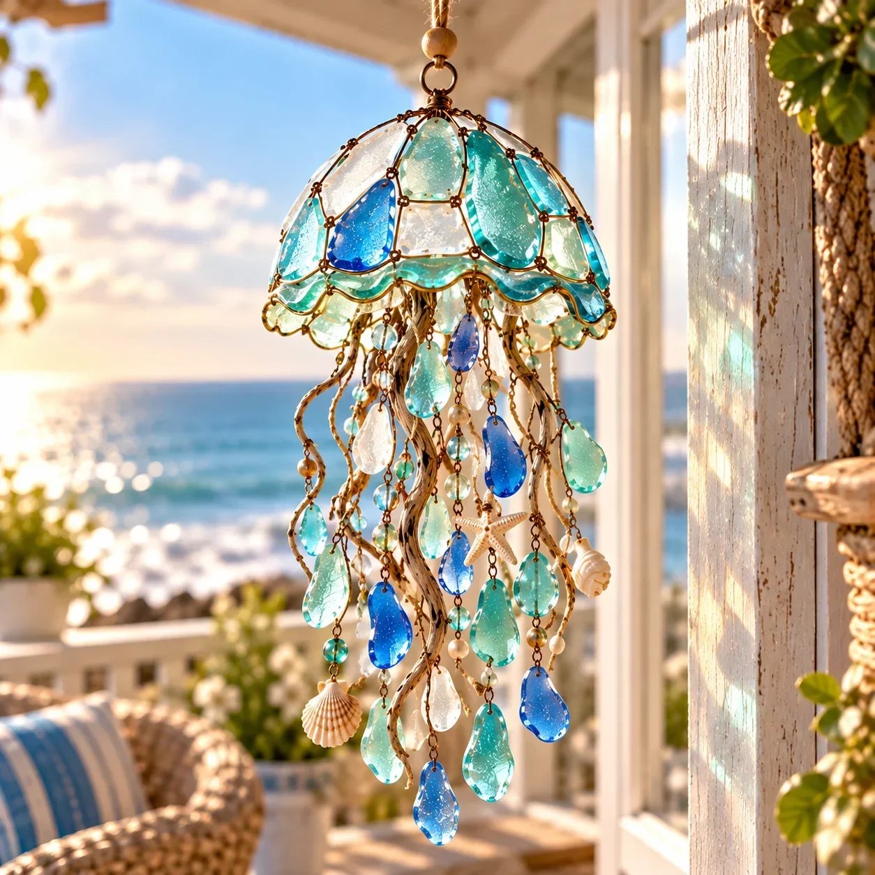 🎁LIMITED‑TIME 50% OFF! ✨🌊✨ Sea Glass Coastal Charms – Handcrafted Ocean Suncatcher Hanging Ornament Collection